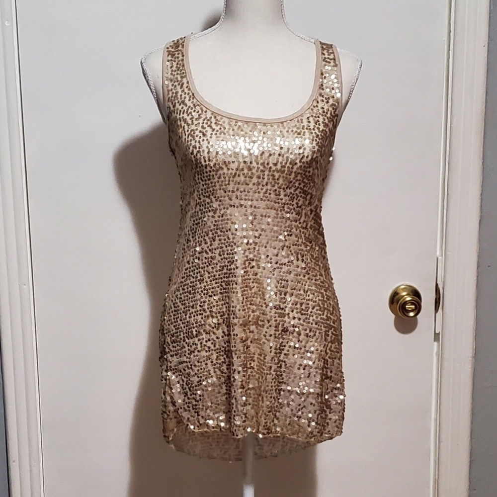 Vintage h.i.p. Sequin Tank Mini Dress Size Xs